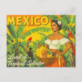 Postal Vintage Mexico Tropical Travel