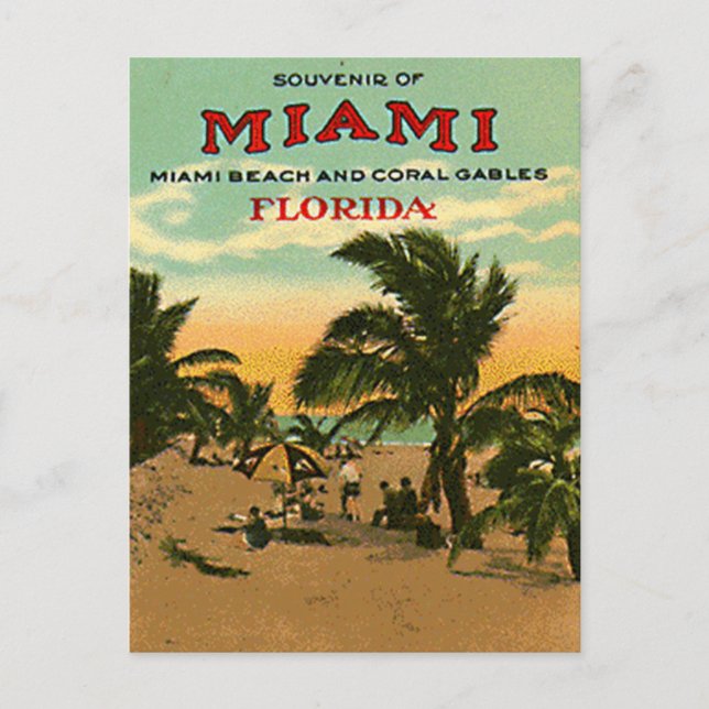 Postal Vintage Miami Beach, Florida, Estados Unidos - (Anverso)