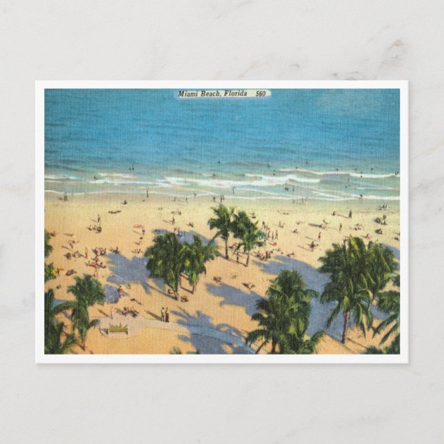 Postal Vintage Miami Beach, Florida Travel Postcard (Anverso)