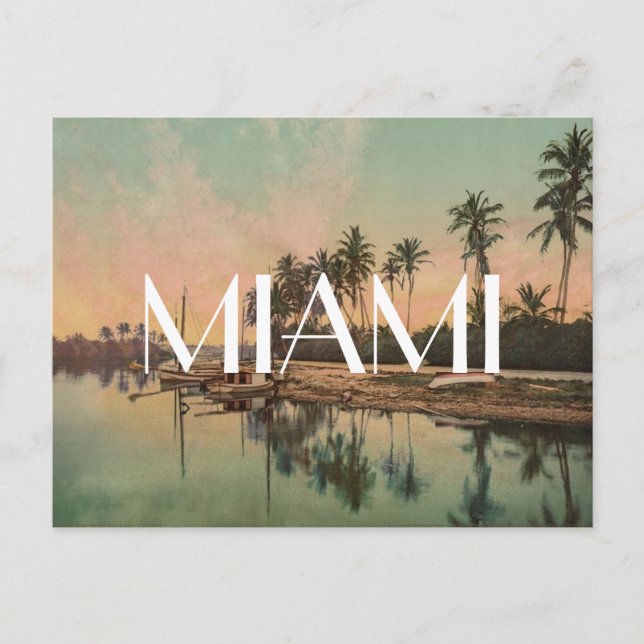 Postal Vintage Miami beach photo wanderlust travel hipste (Anverso)