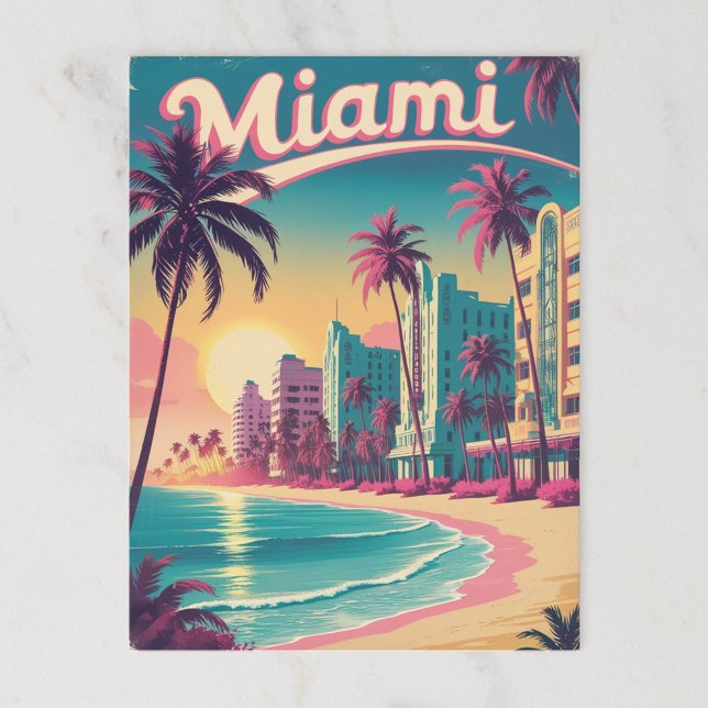 Postal Vintage Miami Beach Sunset (Subido por el creador)