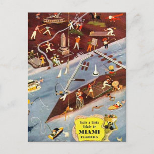 Postal Vintage Miami, Florida, Estados Unidos -