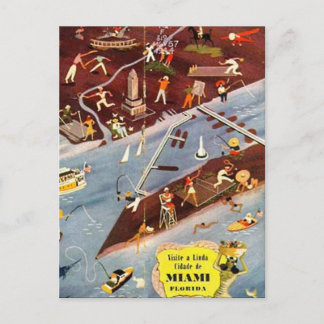Postal Vintage Miami, Florida, Estados Unidos -