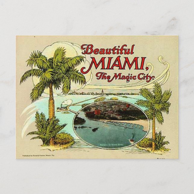 Postal Vintage Miami, Florida, Estados Unidos - (Anverso)