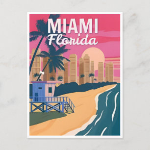 Postal Vintage Miami Florida estados unidos de américa