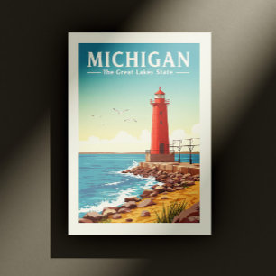Postal Vintage Michigan