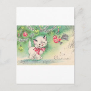 Postal Vintage Mid Century Bella Puppy Kitten