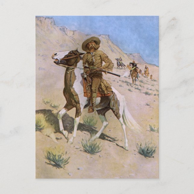 Postal Vintage Military Cowboys, The Scout de Remington (Anverso)