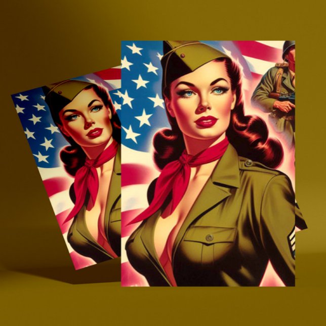 Postal Vintage Military Pin-up (Subido por el creador)
