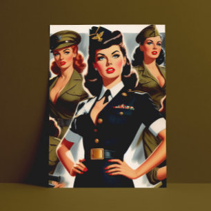 Postal Vintage Military Pin-up