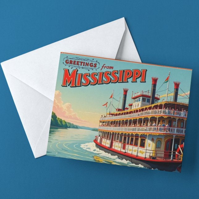 Postal Vintage Mississippi Riverboat (Subido por el creador)