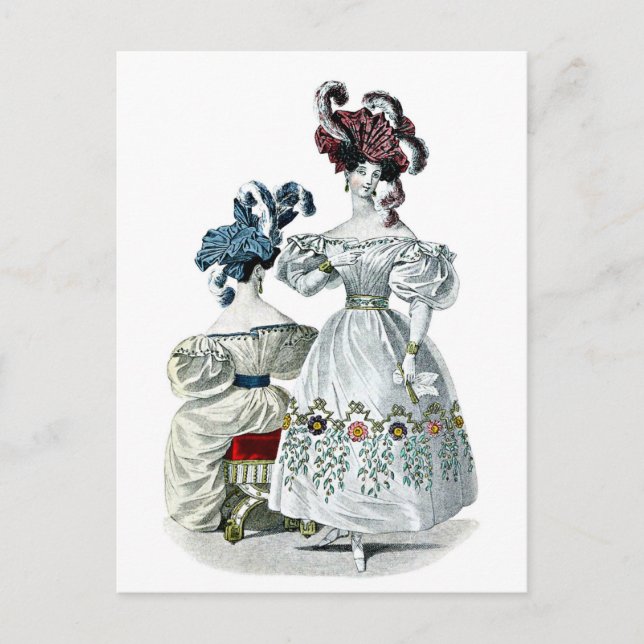 Postal Vintage: Moda de París, 1830 (Anverso)