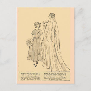 Postal Vintage, moda retro francesa, Novia, 1931