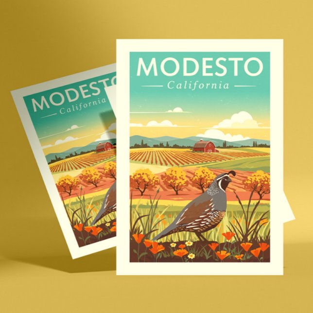 Postal Vintage Modesto California (Subido por el creador)