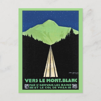 Postal Vintage Mont Blanc Railroad Travel ad