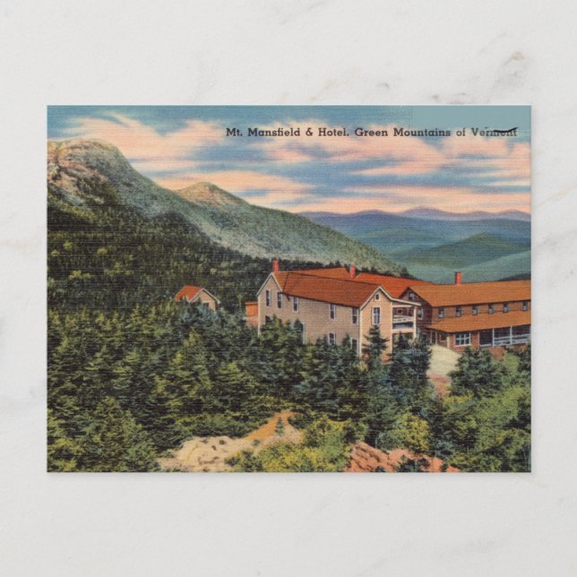Postal Vintage, Montañas Verdes de Vermont (Anverso)
