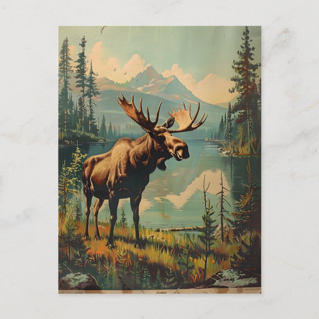 Postal Vintage Moose (Anverso)