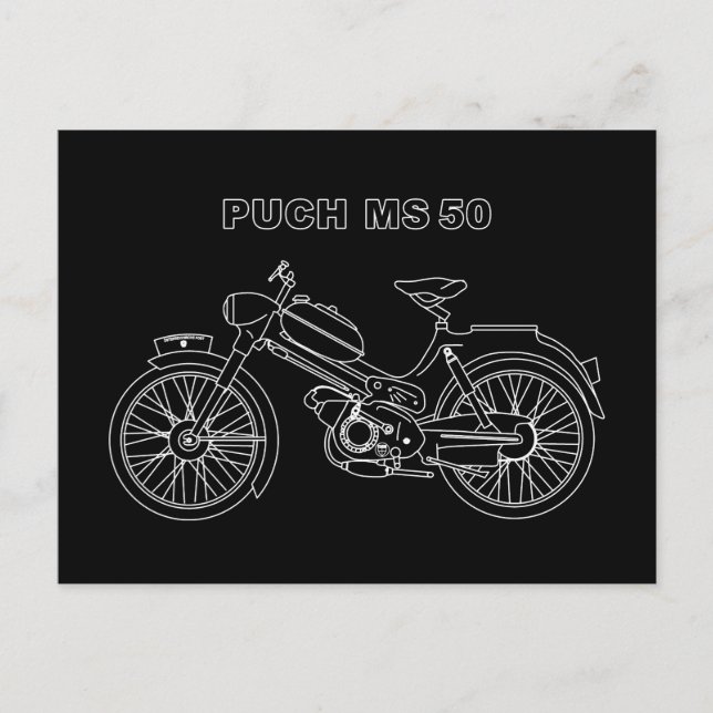 Postal Vintage Moped PUCH MS 50 (Anverso)