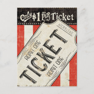 Postal Vintage Movie Ticket