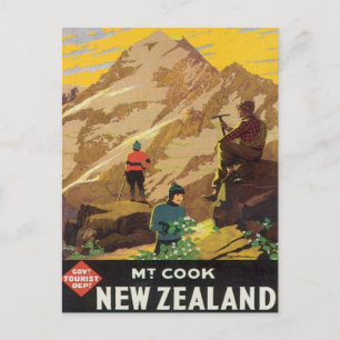 Postal Vintage Mt.Cook Nueva Zelanda