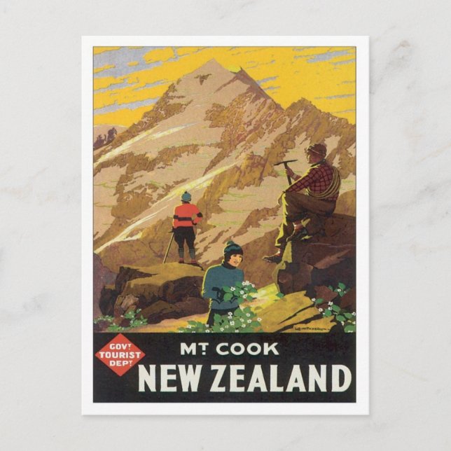 Postal Vintage Mt.Cook Nueva Zelanda (Anverso)
