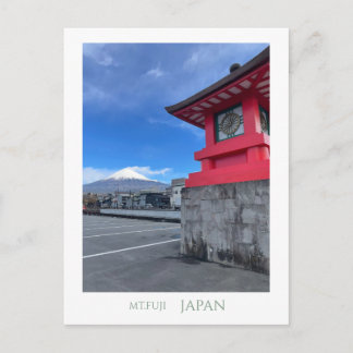 Postal Vintage Mt Fuji Japan Red Torii Gate Postcard