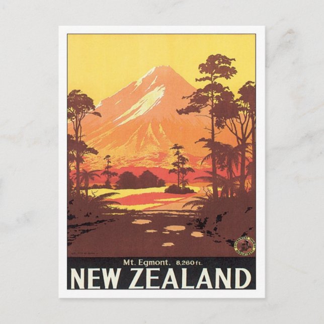 Postal Vintage Mt.Taranaki Mt.Egmont New Zealand (Anverso)