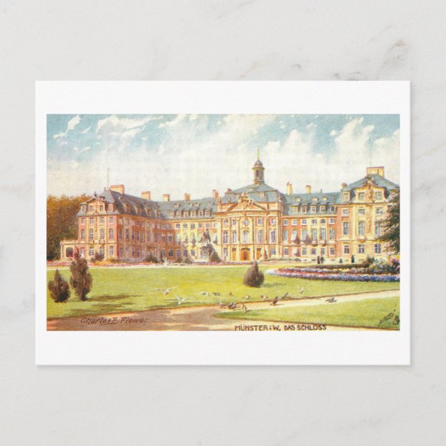 Postal Vintage Munster Alemania Castillo/Schloss (Anverso)