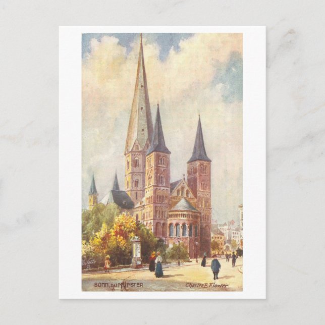 Postal Vintage Munster en Bonn, Alemania (Anverso)