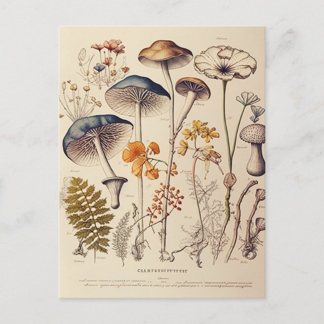 Postal Vintage Mushroom Naturalist (Anverso)