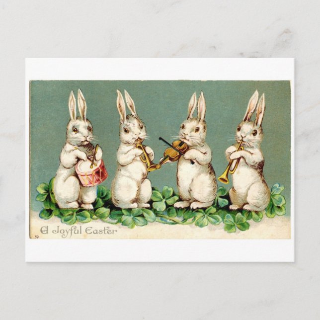 Postal Vintage Musical Bunnies (Anverso)