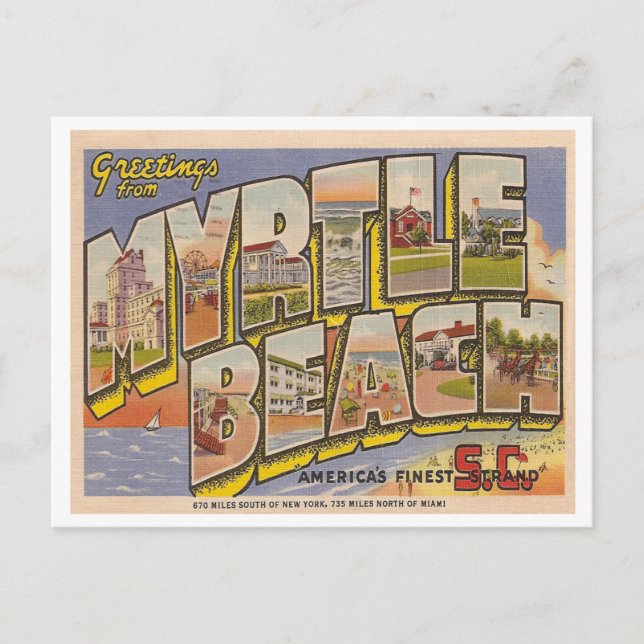 Postal Vintage Myrtle Beach (Anverso)