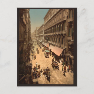 Postal Vintage Nápoles Italia Street Scene Miniature