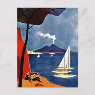 Postal Vintage Napoli Travel Love Romance