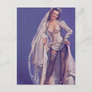Postal Vintage Naughty Pin Up Bride
