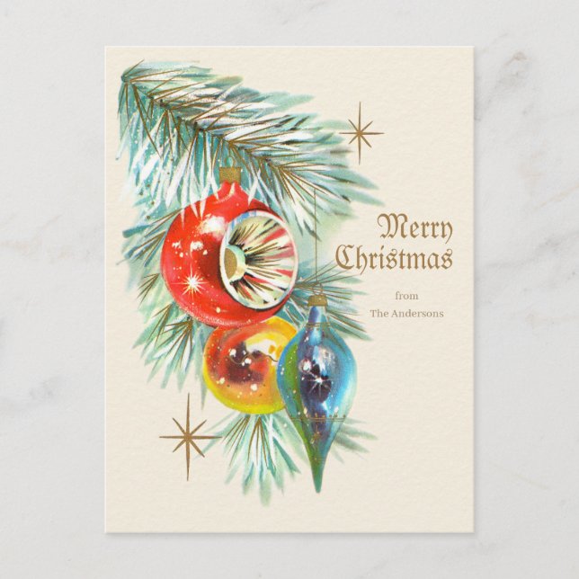 Postal Vintage Navidad Bellas baudias antiguas CC1246 (Anverso)
