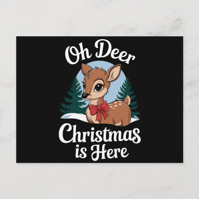 Postal Vintage Navidades De Renos De Navidad (Anverso)