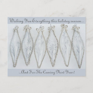 Postal Vintage Navidades de vidrio plateado vacaciones re