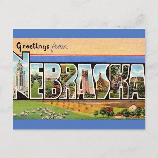 Postal Vintage Nebraska (Anverso)