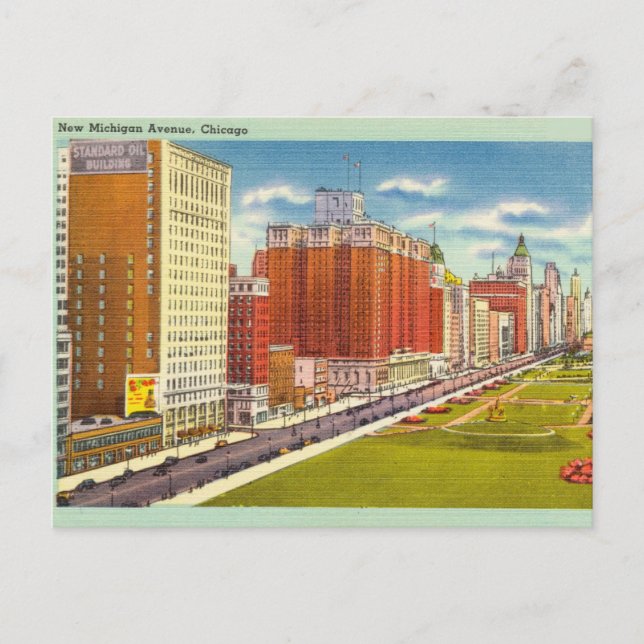 Postal Vintage, New Michigan Avenue, Chicago (Anverso)