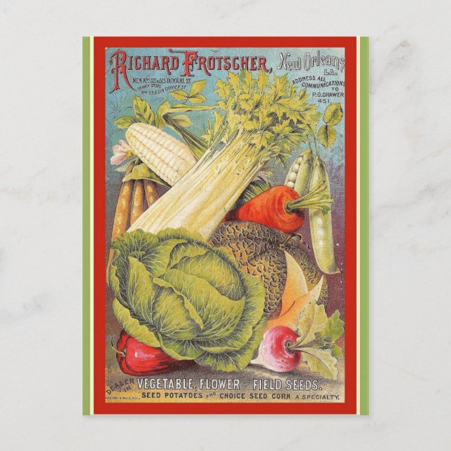 Postal Vintage New Orleans Gardening Seeds (Anverso)