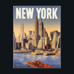 Postal Vintage New York City, Estados Unidos -<br><div class="desc">Nueva York es la ciudad más poblada de los Estados Unidos y el centro del área metropolitana de Nueva York, una de las áreas metropolitanas más pobladas del mundo. La ciudad se denomina Nueva York o Ciudad de Nueva York para distinguirla del Estado de Nueva York, del que forma parte....</div>