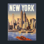 Postal Vintage New York City, Estados Unidos -<br><div class="desc">Nueva York es la ciudad más poblada de los Estados Unidos y el centro del área metropolitana de Nueva York, una de las áreas metropolitanas más pobladas del mundo. La ciudad se denomina Nueva York o Ciudad de Nueva York para distinguirla del Estado de Nueva York, del que forma parte....</div>