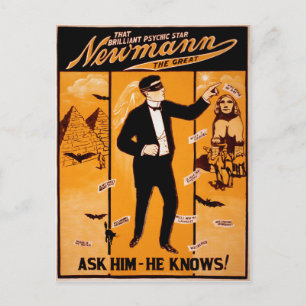Postal Vintage Newman Psychic Poster