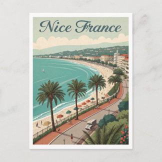Postal Vintage Nice France Travel