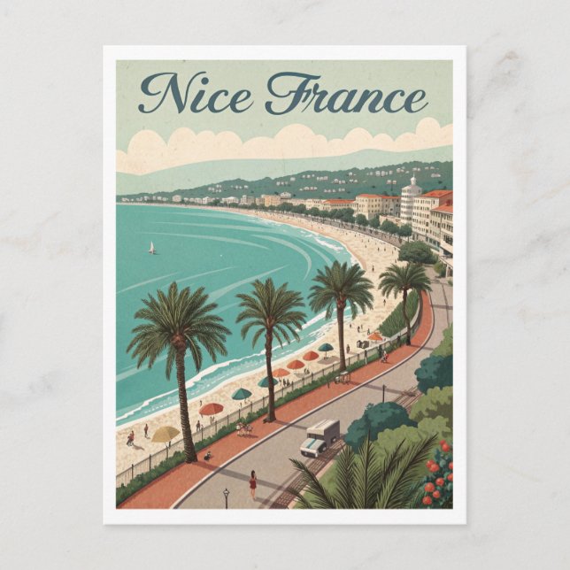 Postal Vintage Nice France Travel (Anverso)