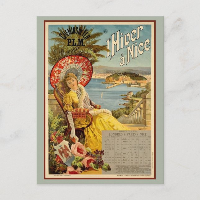 Postal Vintage Nice French Riviera (Anverso)