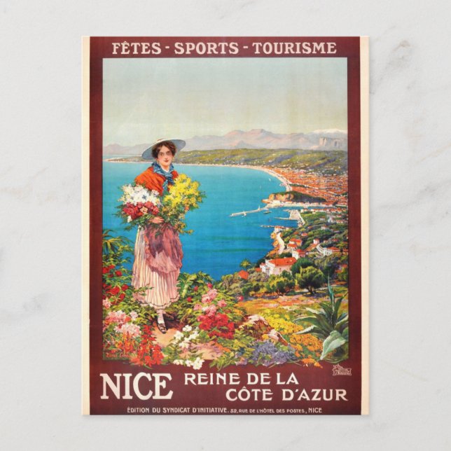 Postal Vintage Nice Reine Cote D'Azur (Anverso)