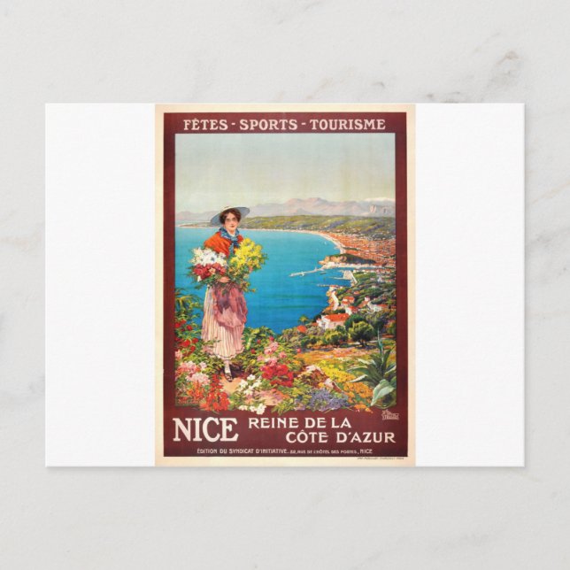 Postal Vintage Nice Reine Cote D'Azur (Anverso)