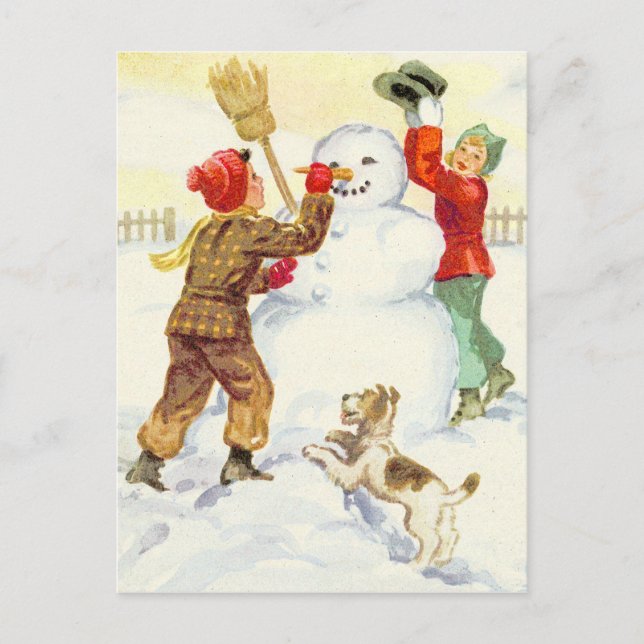 POSTAL VINTAGE NIEVE DAY JUEGO INFANTIL (Anverso)
